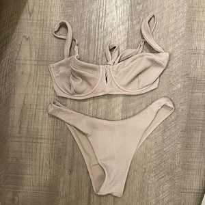 Monday Swimwear Bikini in Oat Ribbed/Crinkle